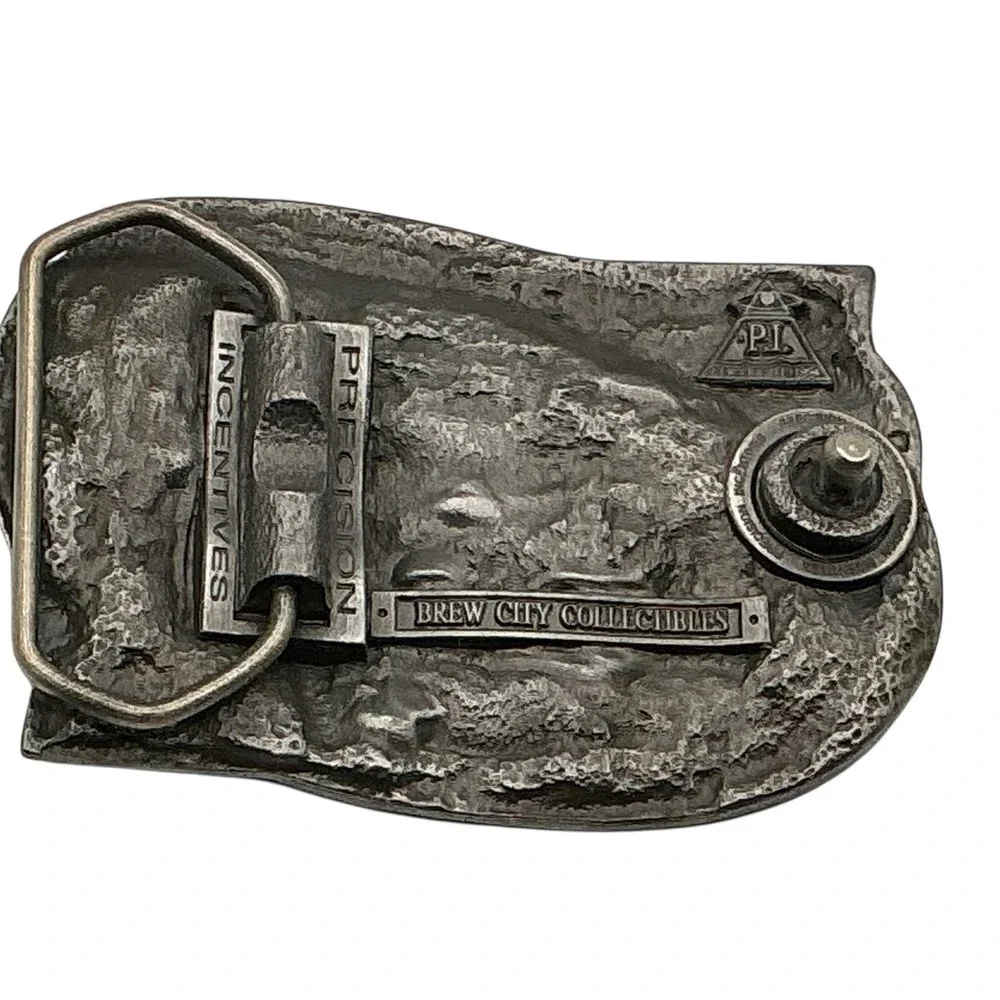 Vintage 1994 Brew City‎ Collectibles The Turkey Hunter Belt Buckle Silver Tone